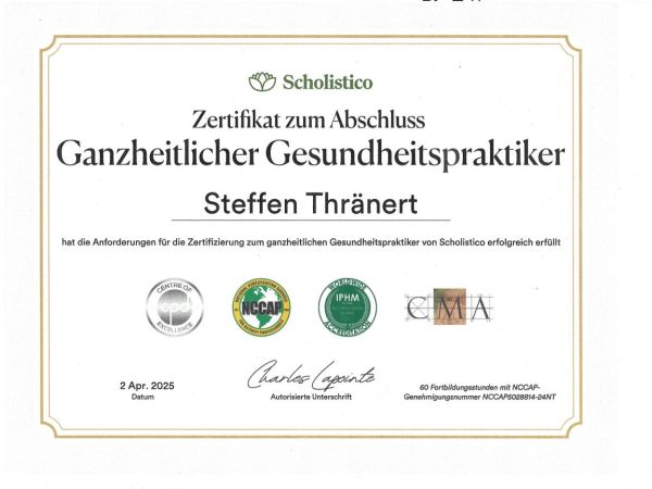 Abschluss als ganzheitlicher Gesundheitspraktiker, 2.4.2025