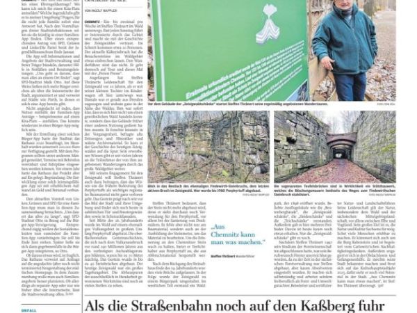 Zeitungsartikel Freie Presse Chemnitz vom 10.1.24 zum Zeisigwald Chemnitz mit Steffen Thränert